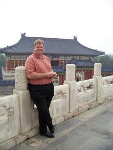 Choir director Russ Svenningsen in the Forbidden City